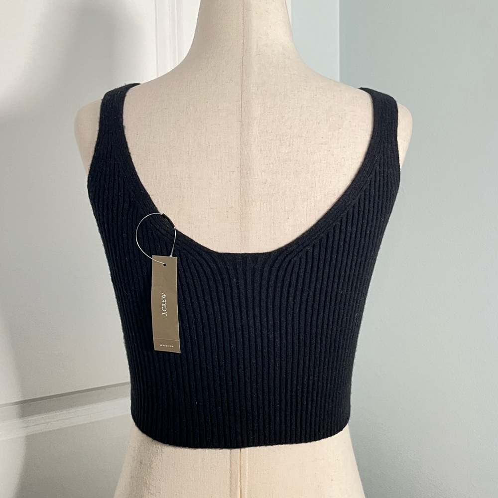 J.Crew Cashmere-blend cropped sweater-tank size S NWT - Picture 7 of 10